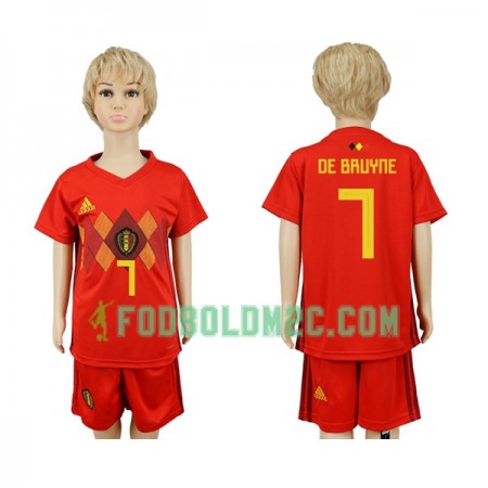 Belgien VM 2018 De Bruyne 7 Børn Hjemmebanesæt Kortærmet (+ Korte bukser)
